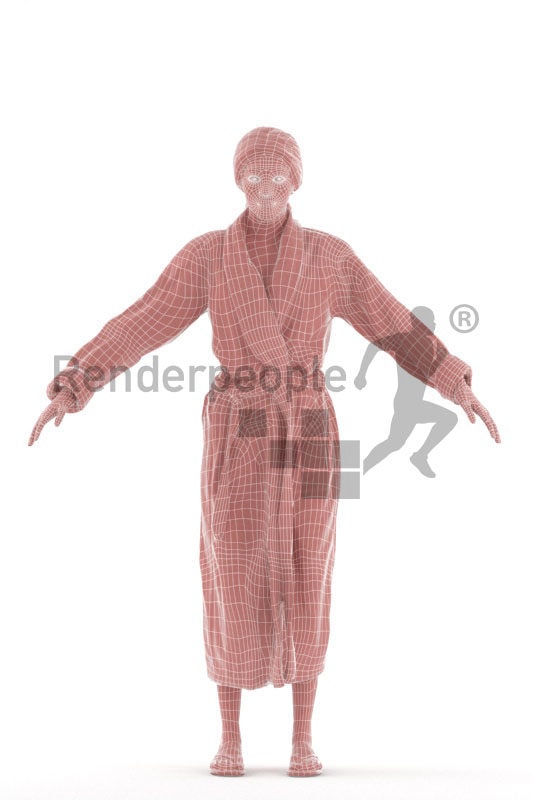 3d people spa, black 3d woman rigged