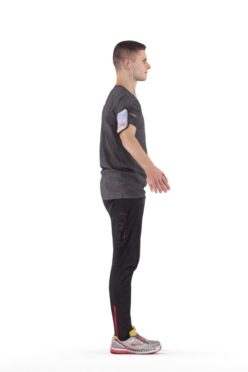 Rigged human 3D model by Renderpeople – european male in jogging outfit