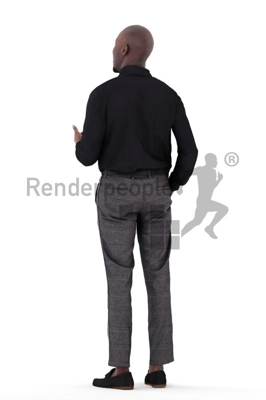 3d people casual, 3d black man standing and talking
