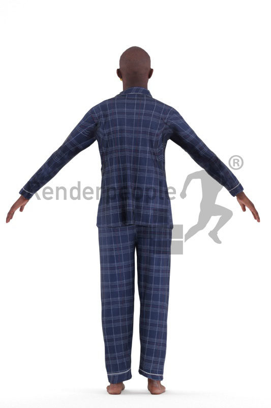 3d people sleepwear, black 3d man rigged