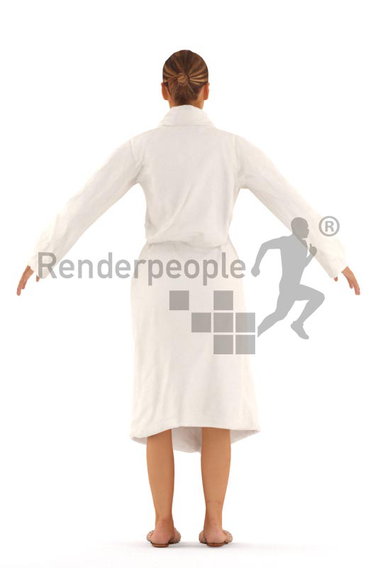 3d people spa, rigged white woman in A Pose