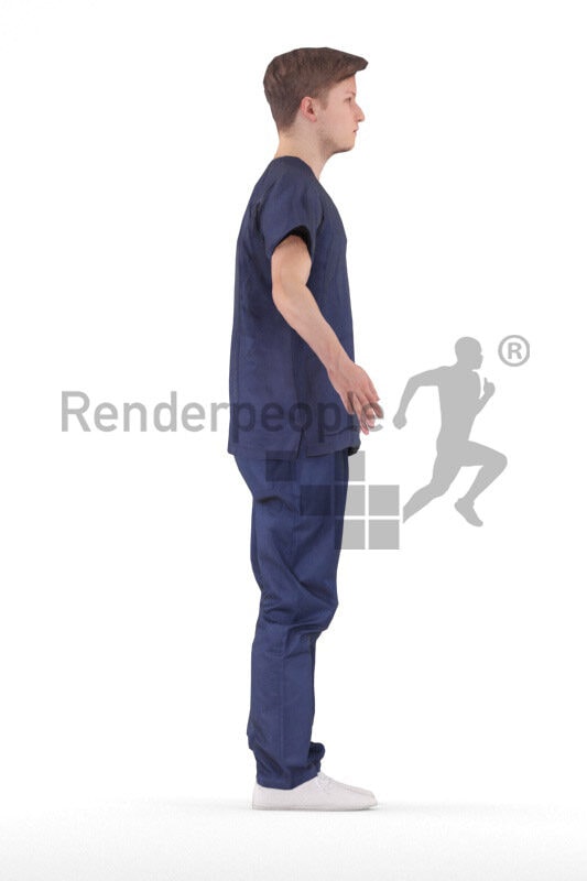 Rigged 3D People model for Maya and Cinema 4D – european man in healtcare dress