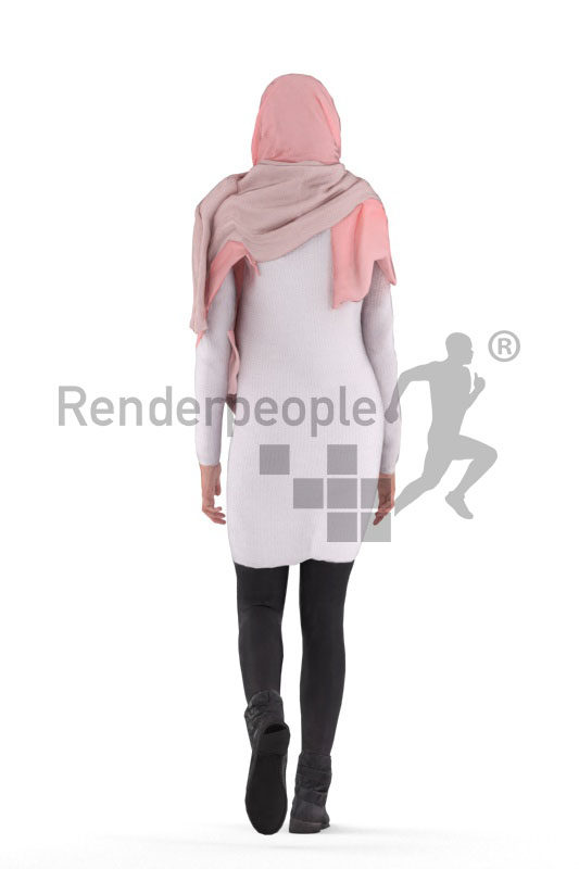 3d people casual, 3d middle eastern woman with hijab