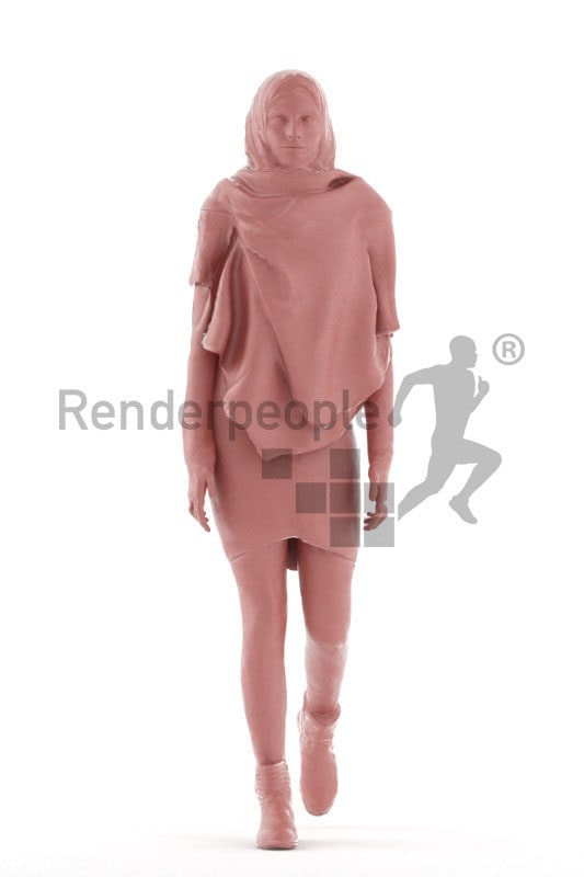 3d people casual, 3d middle eastern woman with hijab, animated