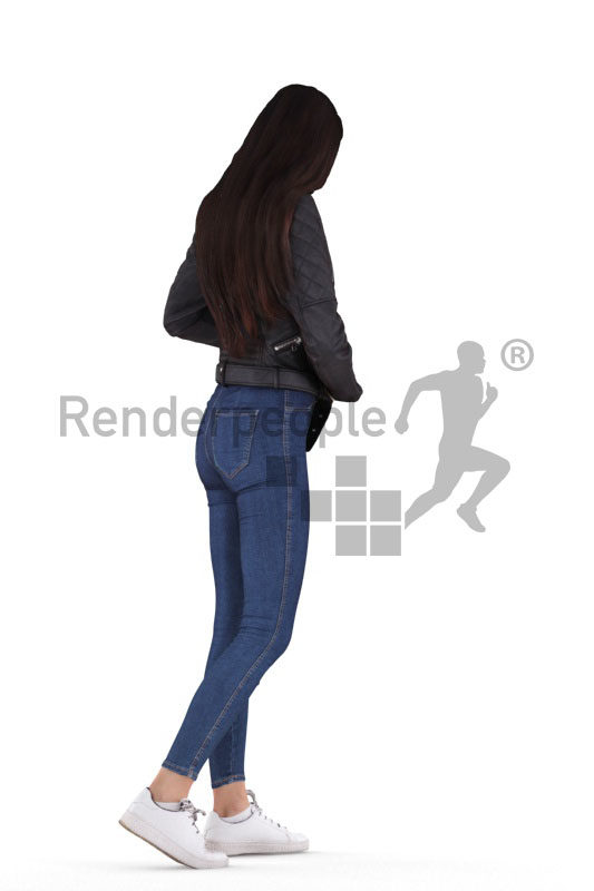 Scanned human 3D model by Renderpeople – european woman, casual /outdoor