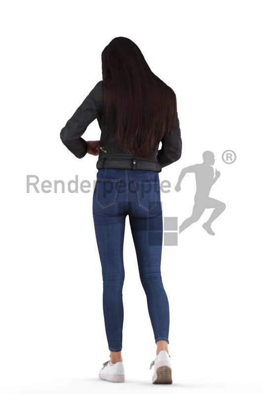 Scanned human 3D model by Renderpeople – european woman, casual /outdoor