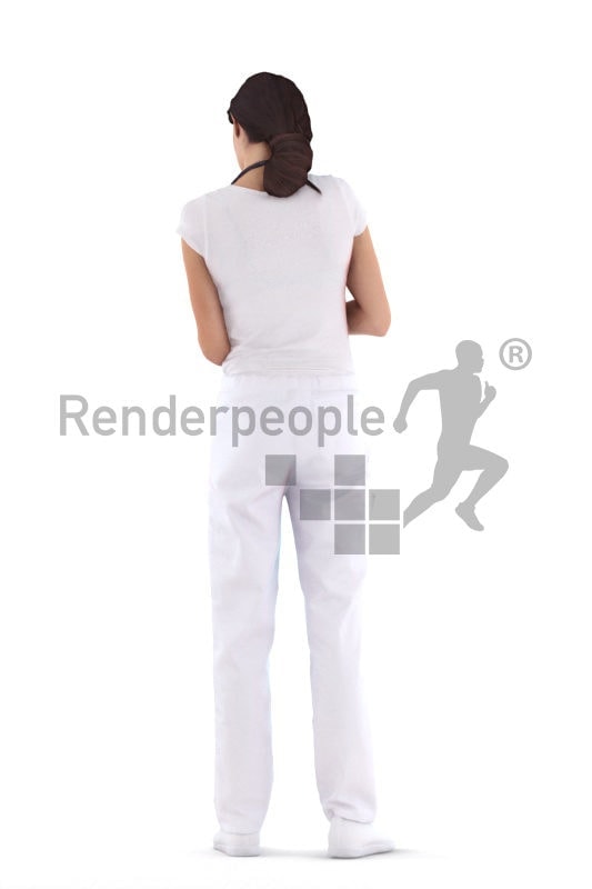 3D People model for 3ds Max and Sketch Up, doctor, woman, with gloves