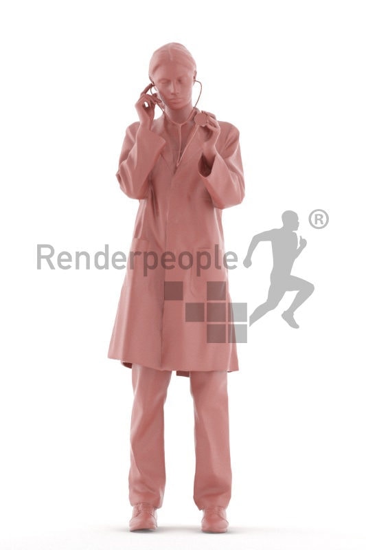 3D People model for 3ds Max and Sketch Up, doctor, woman, examining