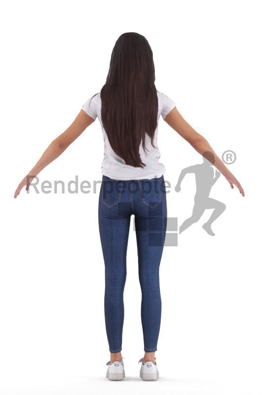 Rigged 3D People model for Maya and 3ds Max – european woman in a casual style