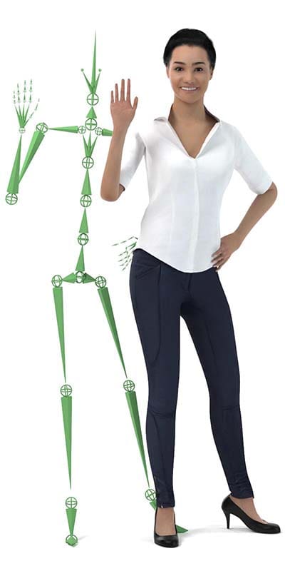 Renderpeople_FreeModel_Jessica5 free rigged renderpeople 3d model, friendly business woman waving